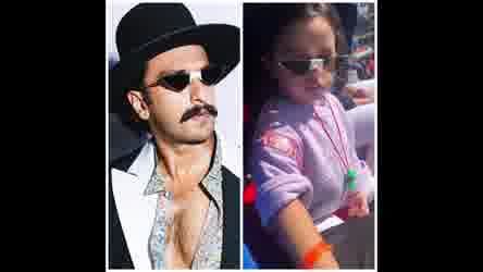 Ranveer Singh matches his Eyewear with M S Dhoni's Daughter Ziva.