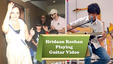 Hrithik And Sussannes Son Hridaan Playing Guitar Video