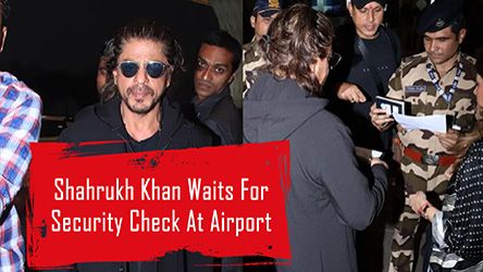 Shahrukh Khan Waits For Security Check At Airport