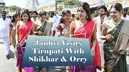 Janhvi Kapoor Visits Tirupati With Shikhar Pahariya And Orry