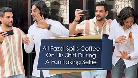 Ali Fazal Spills Coffee On His Shirt During A Fan Taking Selfie