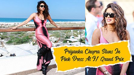 Priyanka Chopra Stuns In Pink Dress At F1 Grand Prix