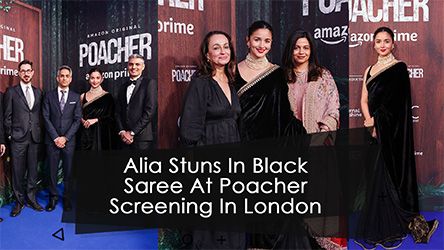 Alia Bhatt Stuns In Black Saree At Poacher Screening In London